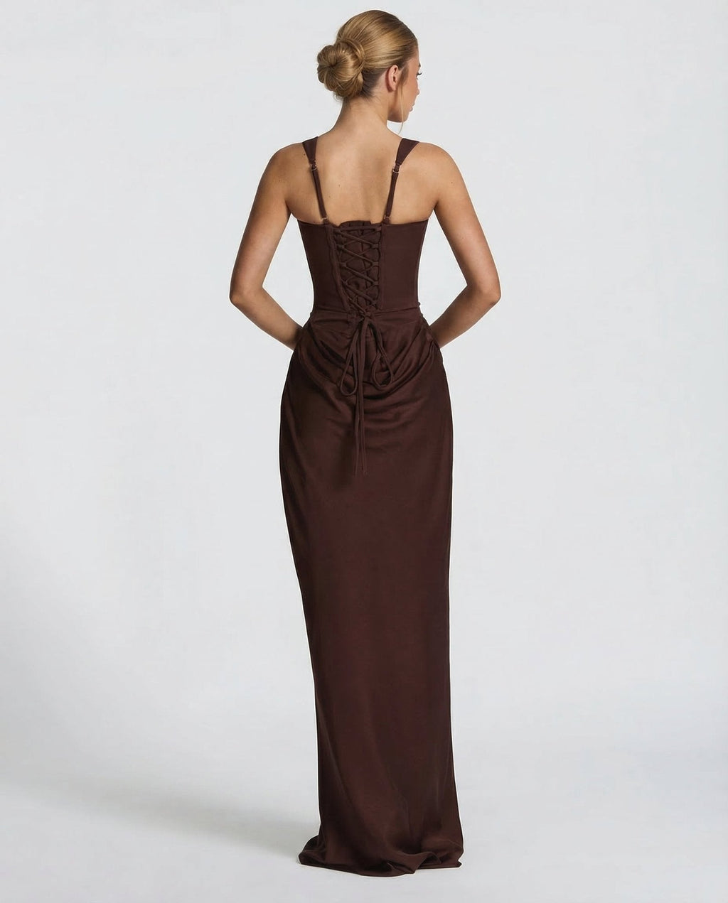 Draped Corset Maxi Dress for Women | Sleeveless Evening Occasion Design