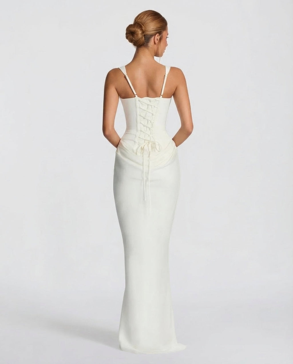 Draped Corset Maxi Dress for Women | Sleeveless Evening Occasion Design