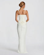 Draped Corset Maxi Dress for Women | Sleeveless Evening Occasion Design