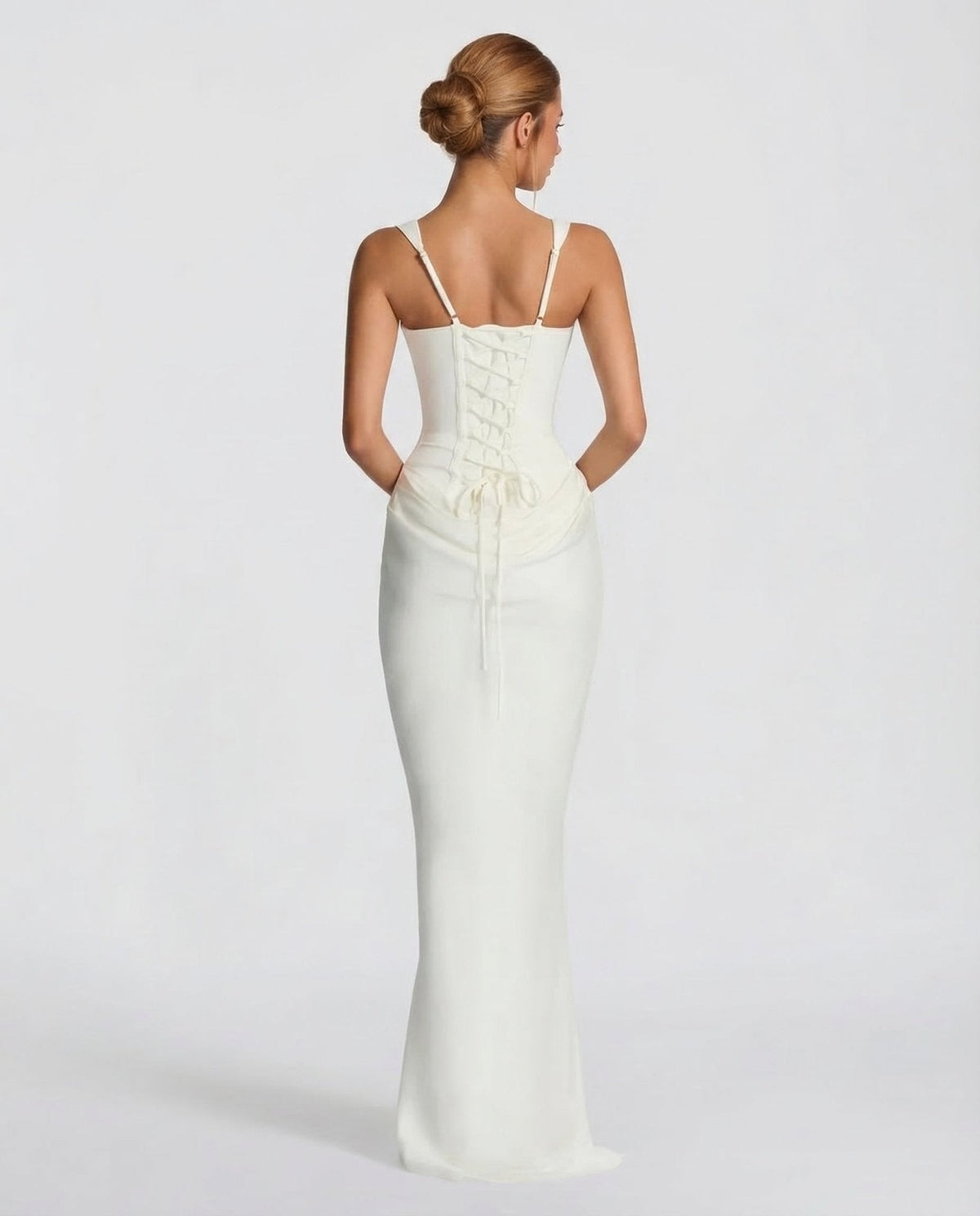 Draped Corset Maxi Dress for Women | Sleeveless Evening Occasion Design