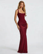 Draped Corset Maxi Dress for Women | Sleeveless Evening Occasion Design