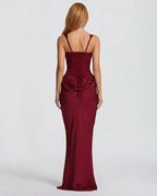Draped Corset Maxi Dress for Women | Sleeveless Evening Occasion Design