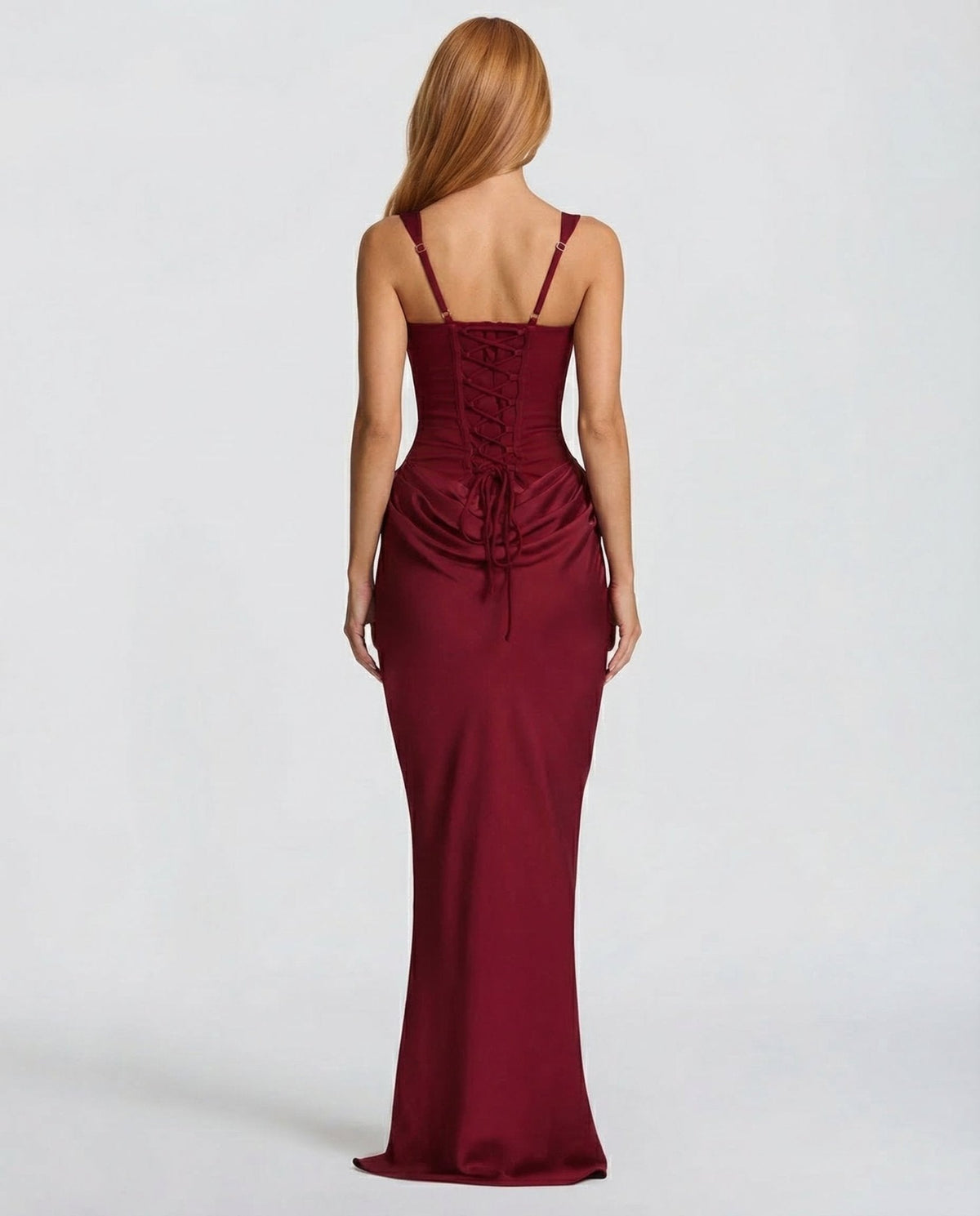Draped Corset Maxi Dress for Women | Sleeveless Evening Occasion Design
