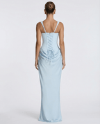 Draped Corset Maxi Dress for Women | Sleeveless Evening Occasion Design