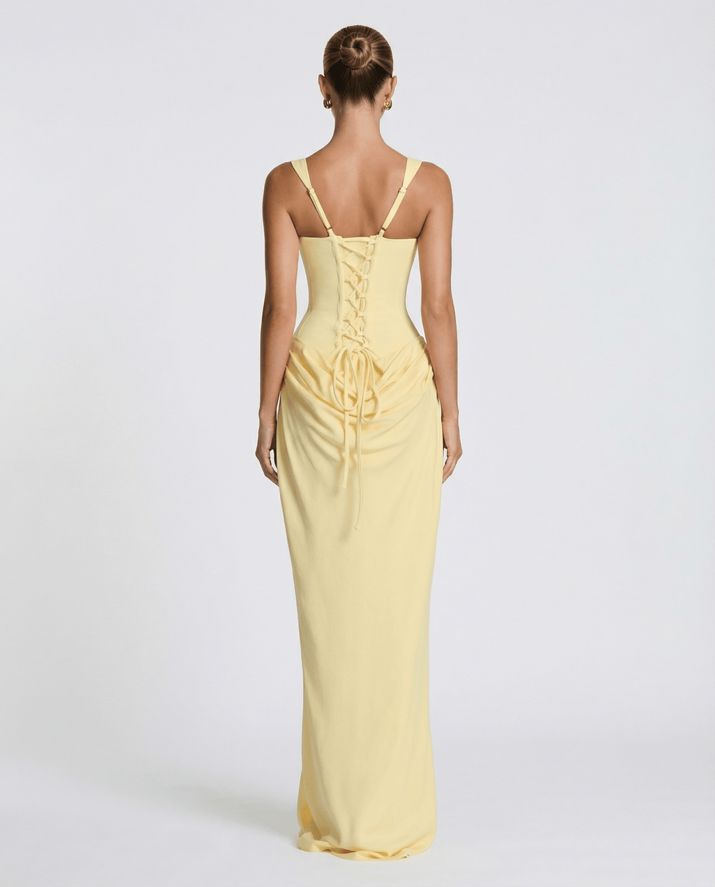 Draped Corset Maxi Dress for Women | Sleeveless Evening Occasion Design