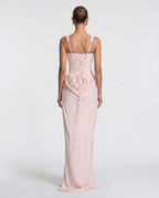 Draped Corset Maxi Dress for Women | Sleeveless Evening Occasion Design