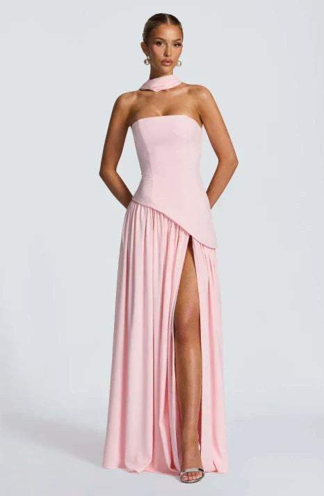 Long Fitted Maxi Evening Dress for Women | Valentine's Day Occasion Wear