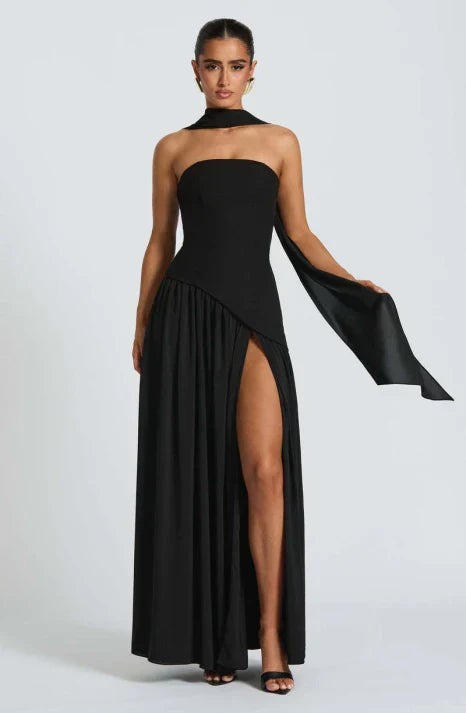 Long Fitted Maxi Evening Dress for Women | Valentine's Day Occasion Wear