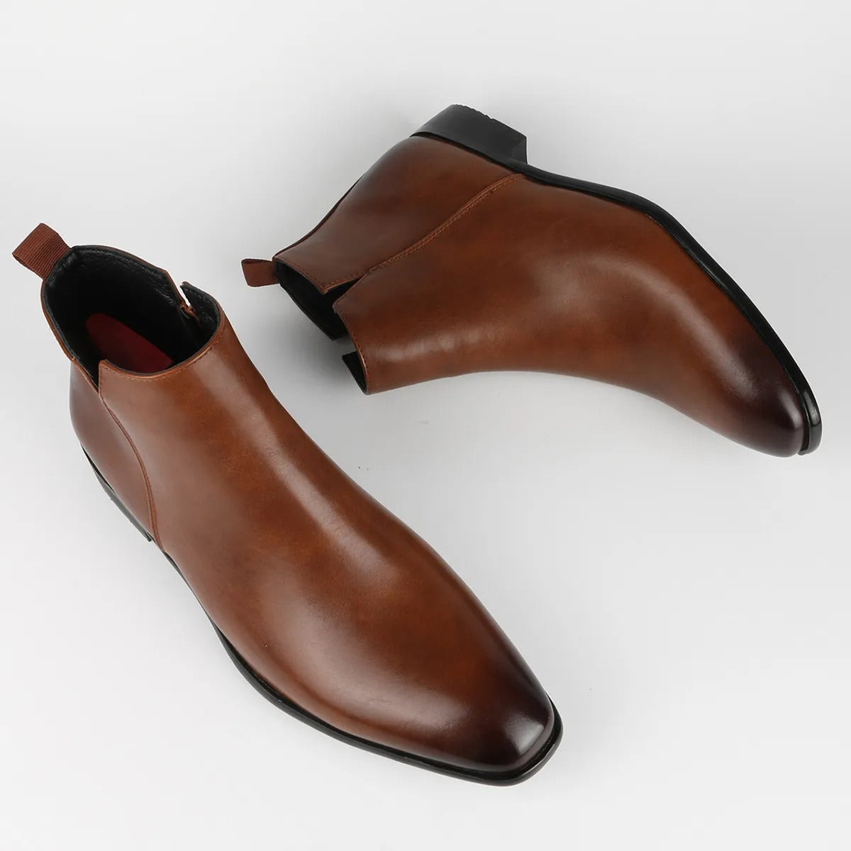 Men's Ankle Chelsea Boots with Side Zip Closure