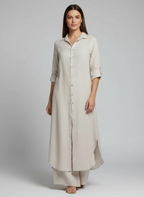 Women Trousers | Wide-Leg Cut with Matching Long Blouse Set