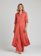 Women Trousers | Wide-Leg Cut with Matching Long Blouse Set