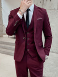 Single Breasted Two Button Three Piece Suit with Waistcoat for Men | Wedding
