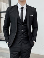 Single Breasted Two Button Three Piece Suit with Waistcoat for Men | Wedding