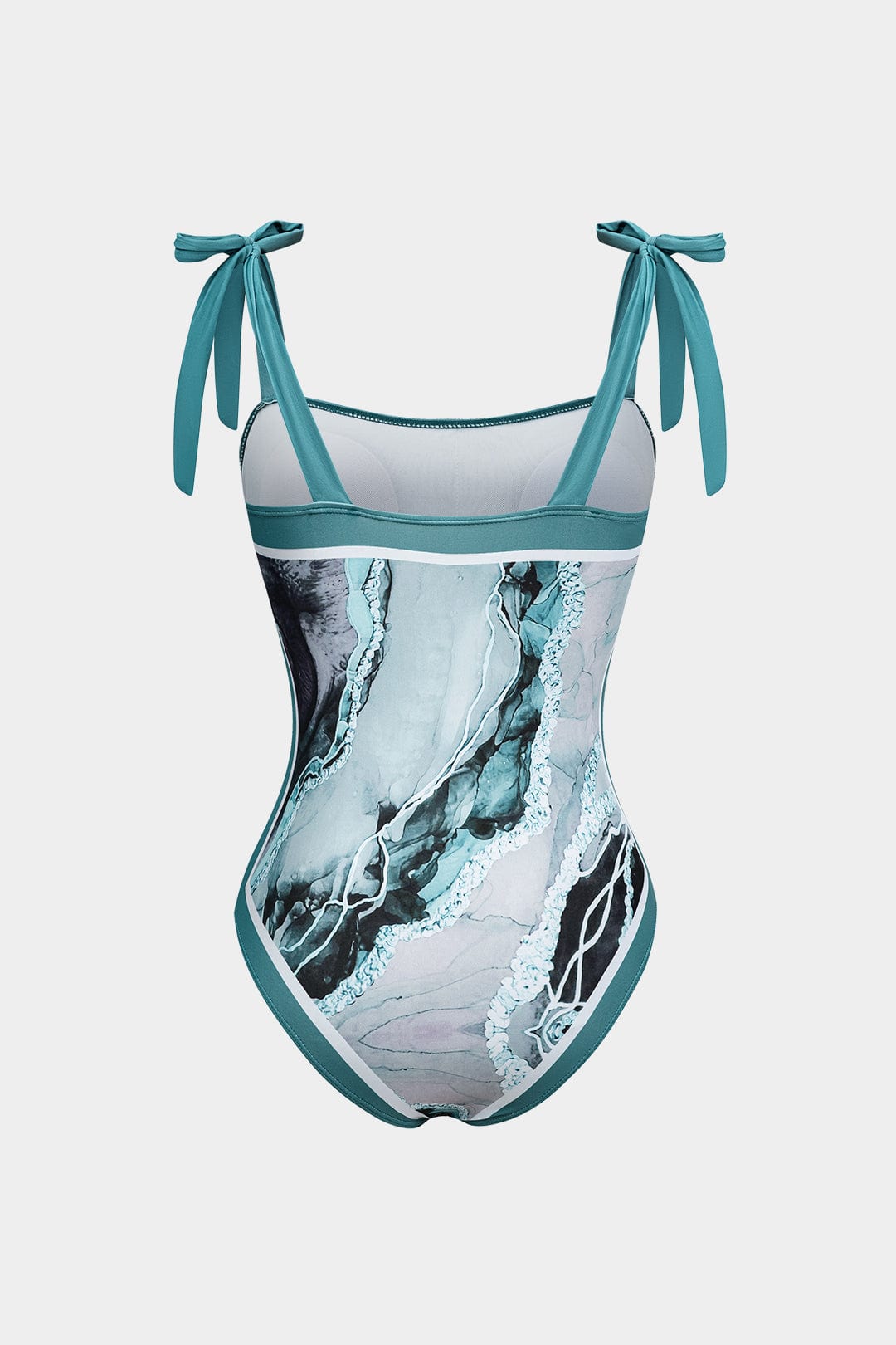 Women Swimsuit Set | One-piece with shoulder ties and pareo