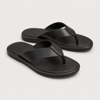 Brown Leather Slip-On Sandals for Men | Summer Footwear