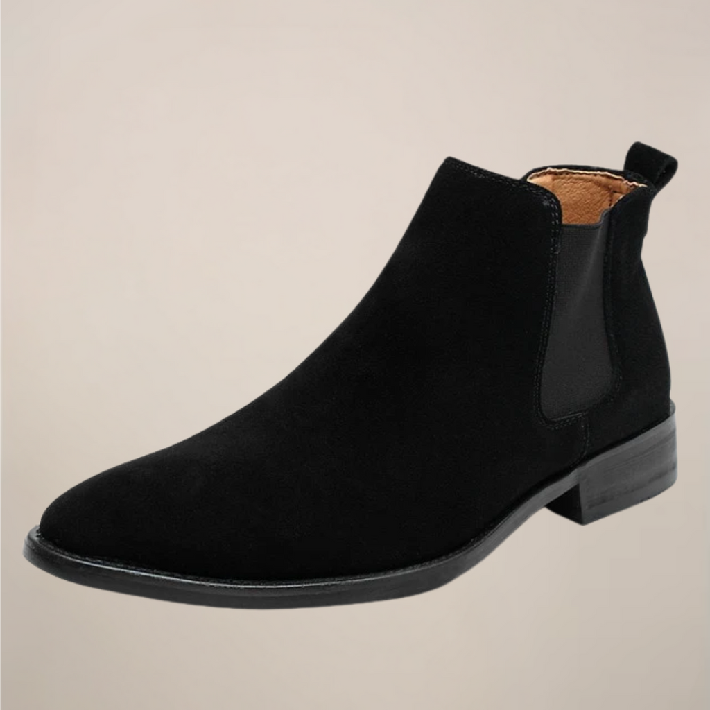 Black Suede-Effect Chelsea Boots for Men
