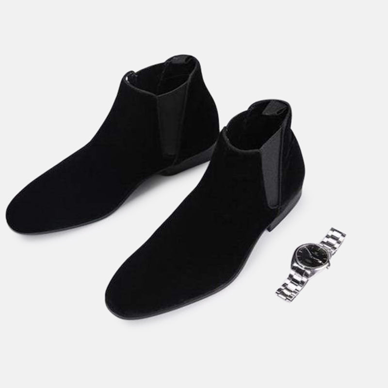 Black Suede-Effect Chelsea Boots for Men