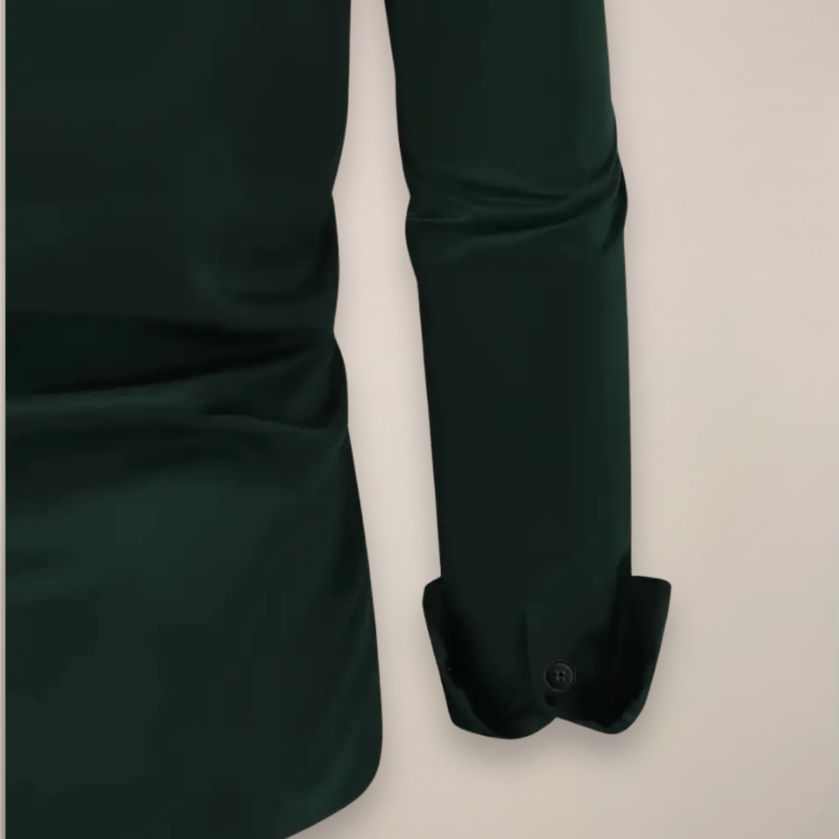 Dark Green Long Sleeve Slim Fit Shirt for Men