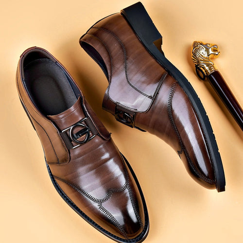 Brown and Black Slip-On Loafers for Men