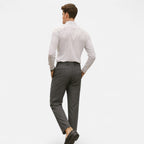 Grey Slim Fit Tailored Ankle Length Trousers for Men