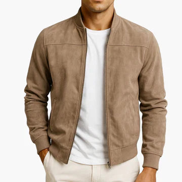 Men Bomber Jacket | Zip front with stand collar and fitted cuffs