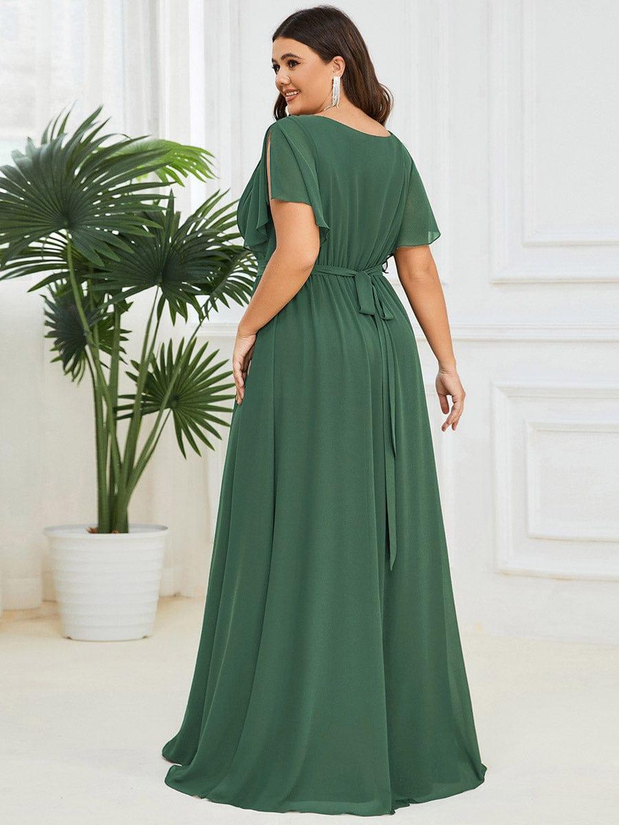 Chiffon V-Neck Maxi A-Line Evening Dress for Women