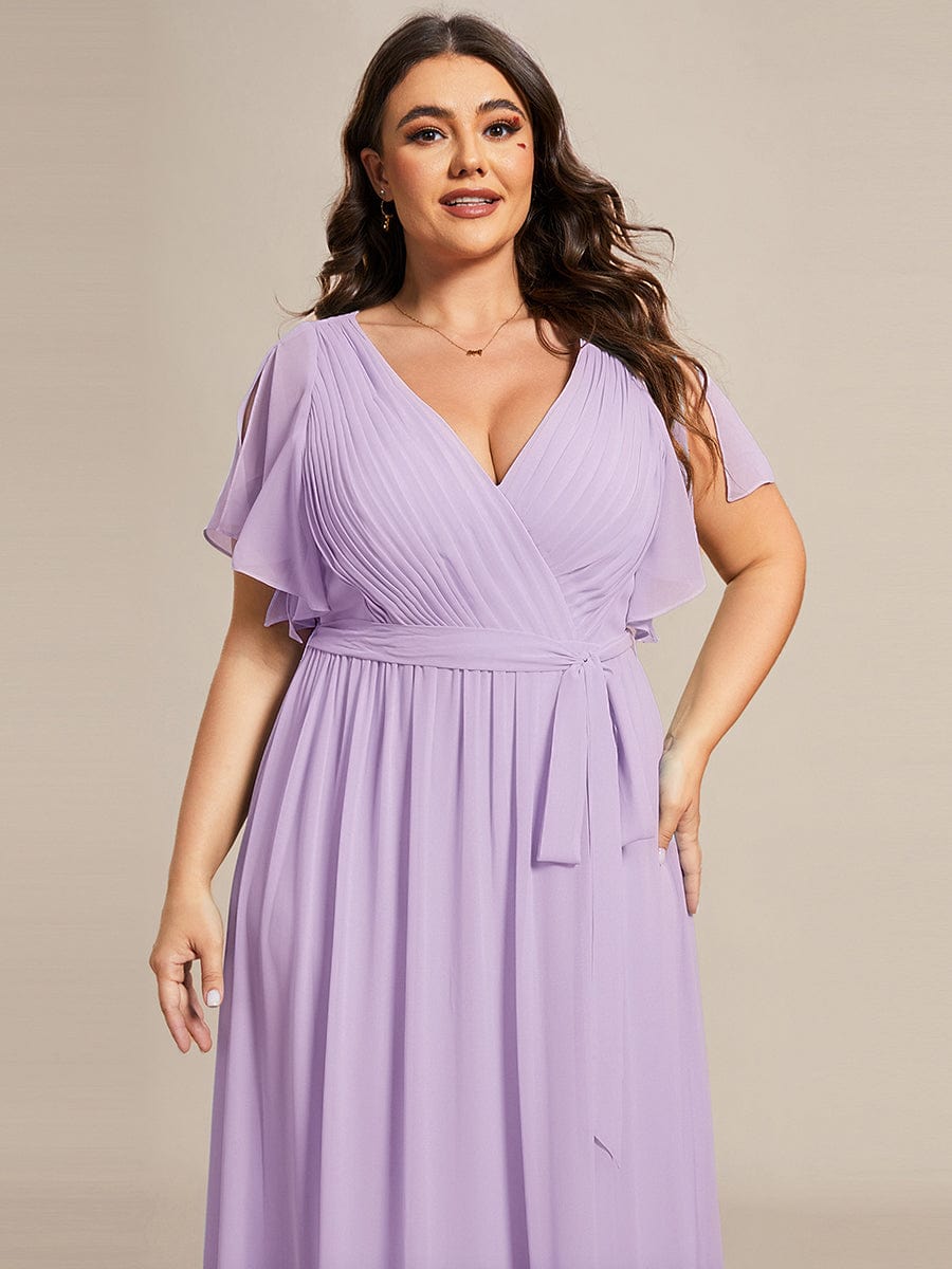 Chiffon V-Neck Maxi A-Line Evening Dress for Women