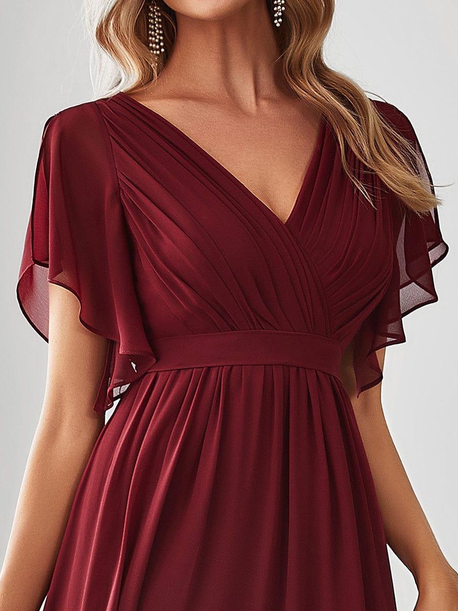 Chiffon V-Neck Maxi A-Line Evening Dress for Women