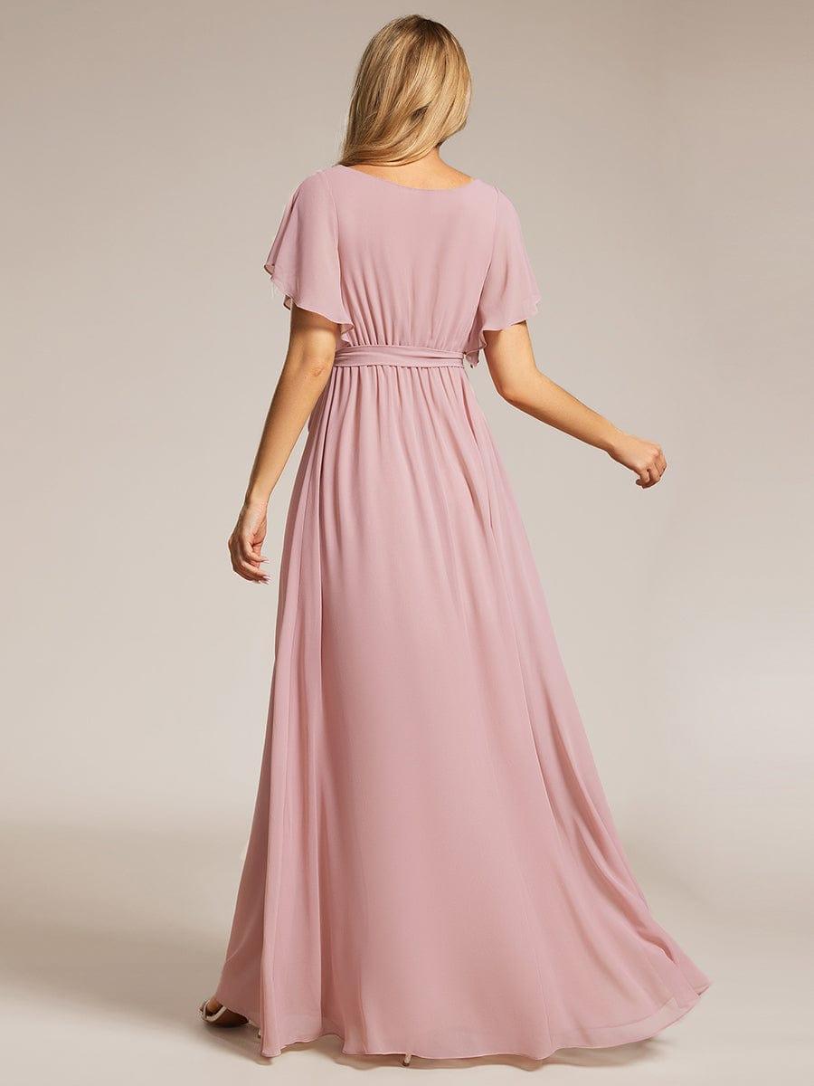 Chiffon V-Neck Maxi A-Line Evening Dress for Women