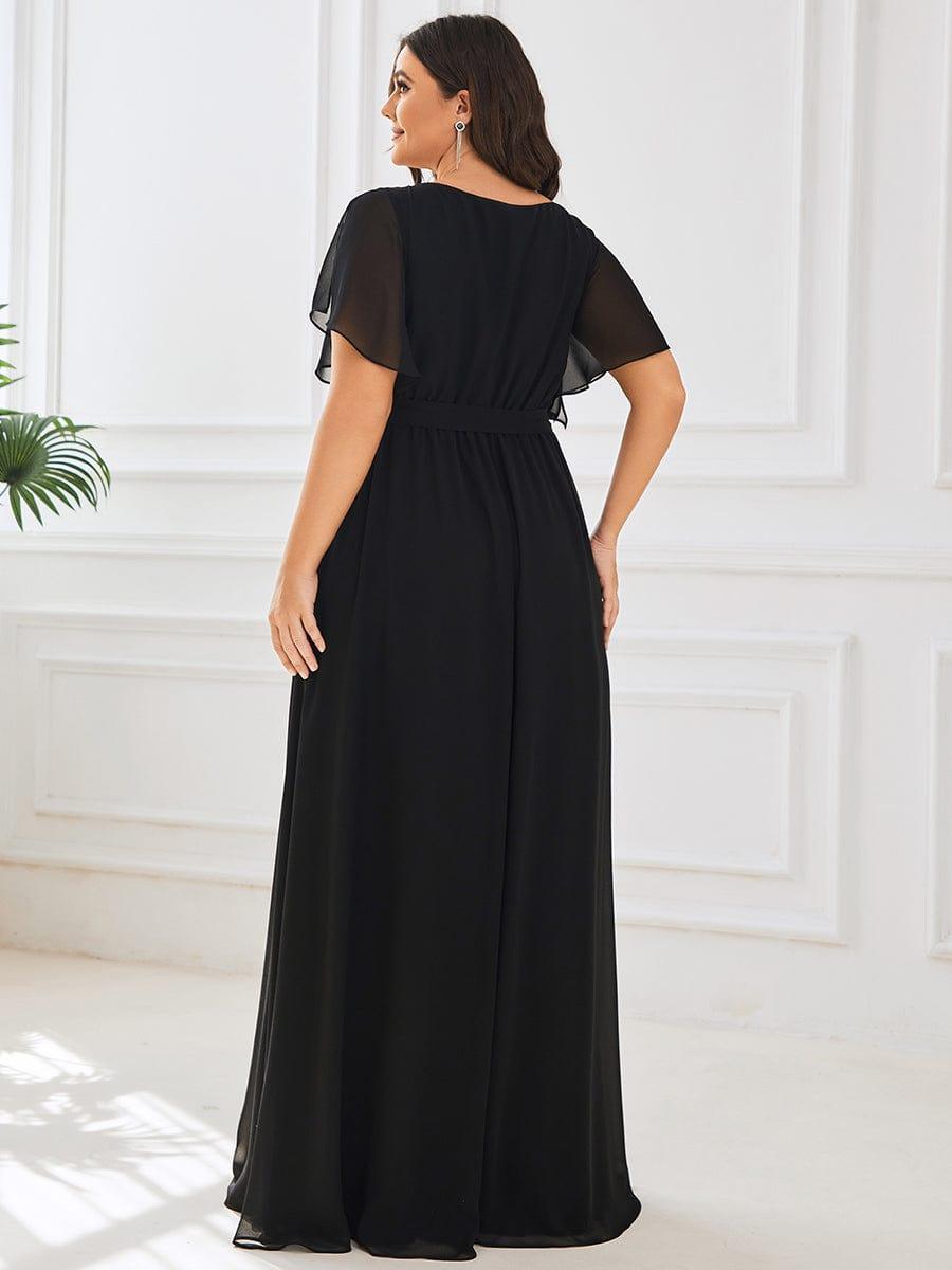 Chiffon V-Neck Maxi A-Line Evening Dress for Women