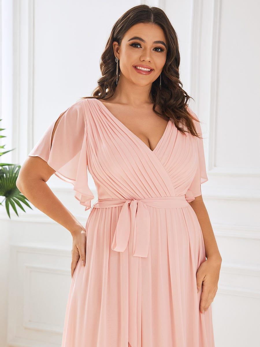 Chiffon V-Neck Maxi A-Line Evening Dress for Women