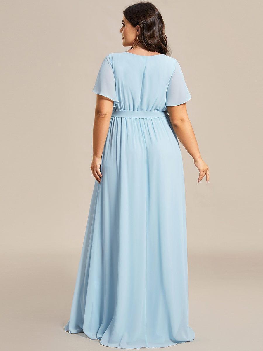 Chiffon V-Neck Maxi A-Line Evening Dress for Women