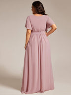 Chiffon V-Neck Maxi A-Line Evening Dress for Women