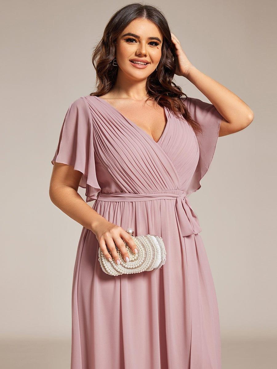 Chiffon V-Neck Maxi A-Line Evening Dress for Women