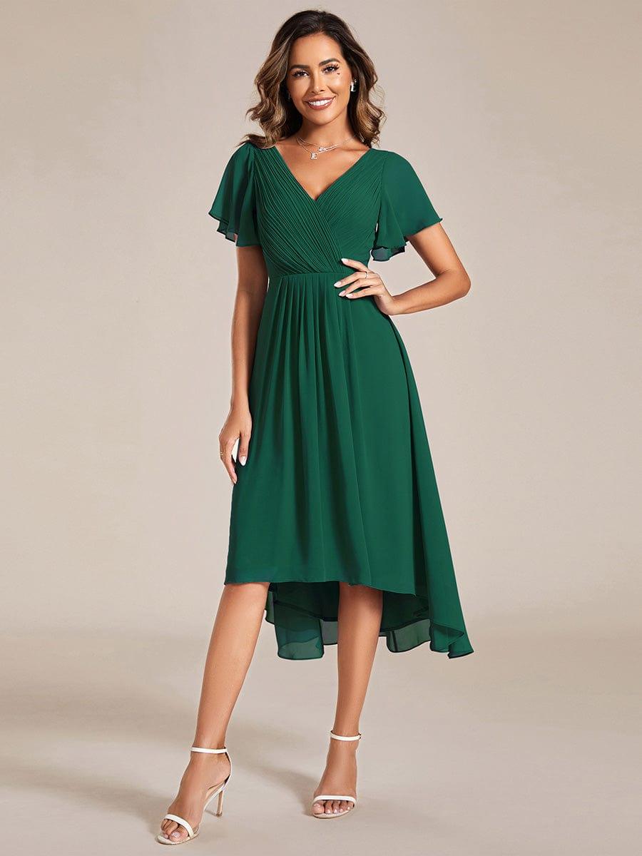Chiffon High-Low Wedding Guest Dress for Women | A-Line Silhouette