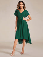 Chiffon High-Low Wedding Guest Dress for Women | A-Line Silhouette