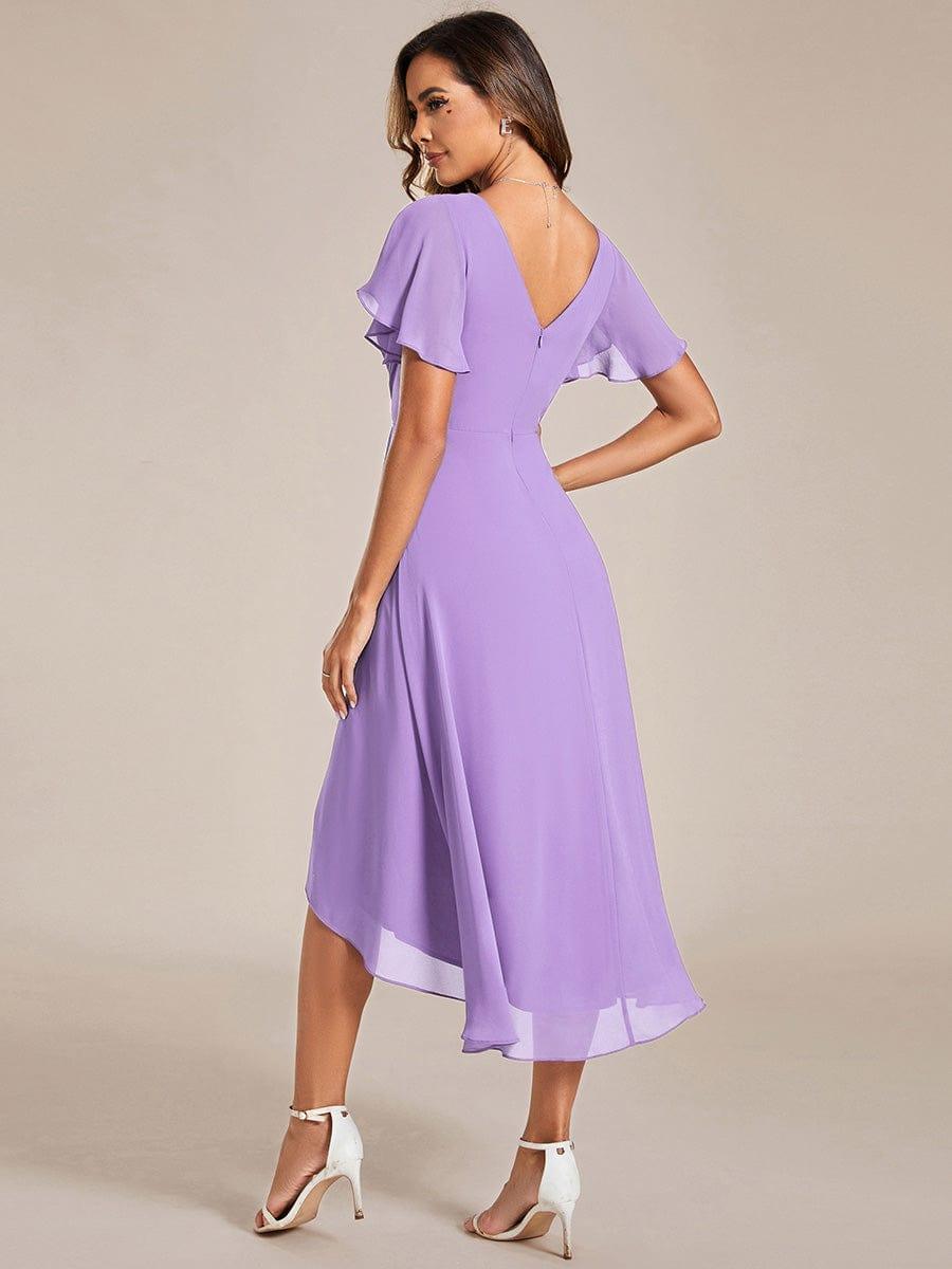 Chiffon High-Low Wedding Guest Dress for Women | A-Line Silhouette