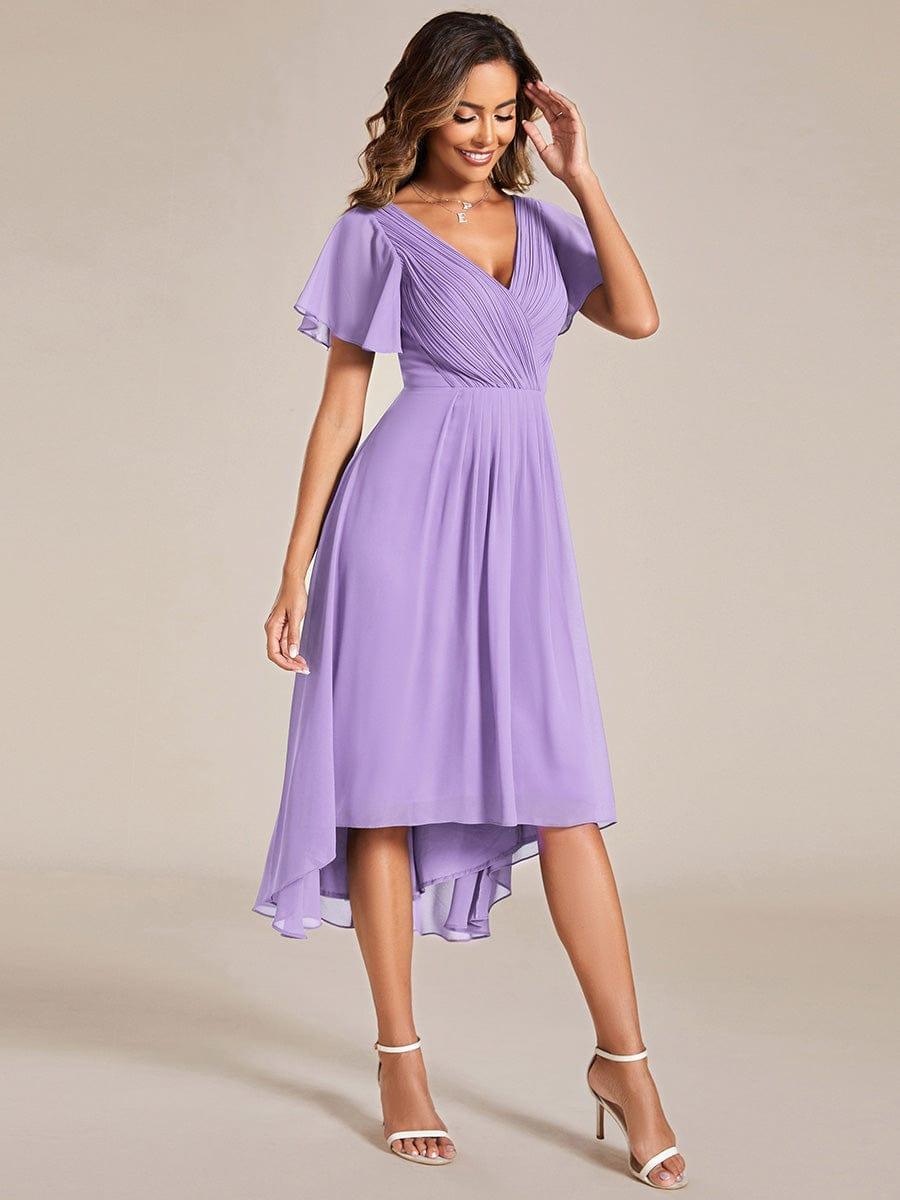 Chiffon High-Low Wedding Guest Dress for Women | A-Line Silhouette