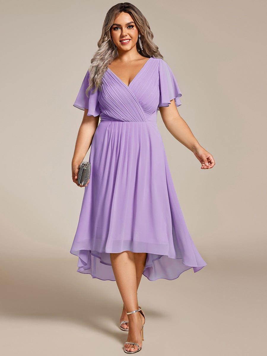 Chiffon High-Low Wedding Guest Dress for Women | A-Line Silhouette