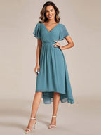 Chiffon High-Low Wedding Guest Dress for Women | A-Line Silhouette