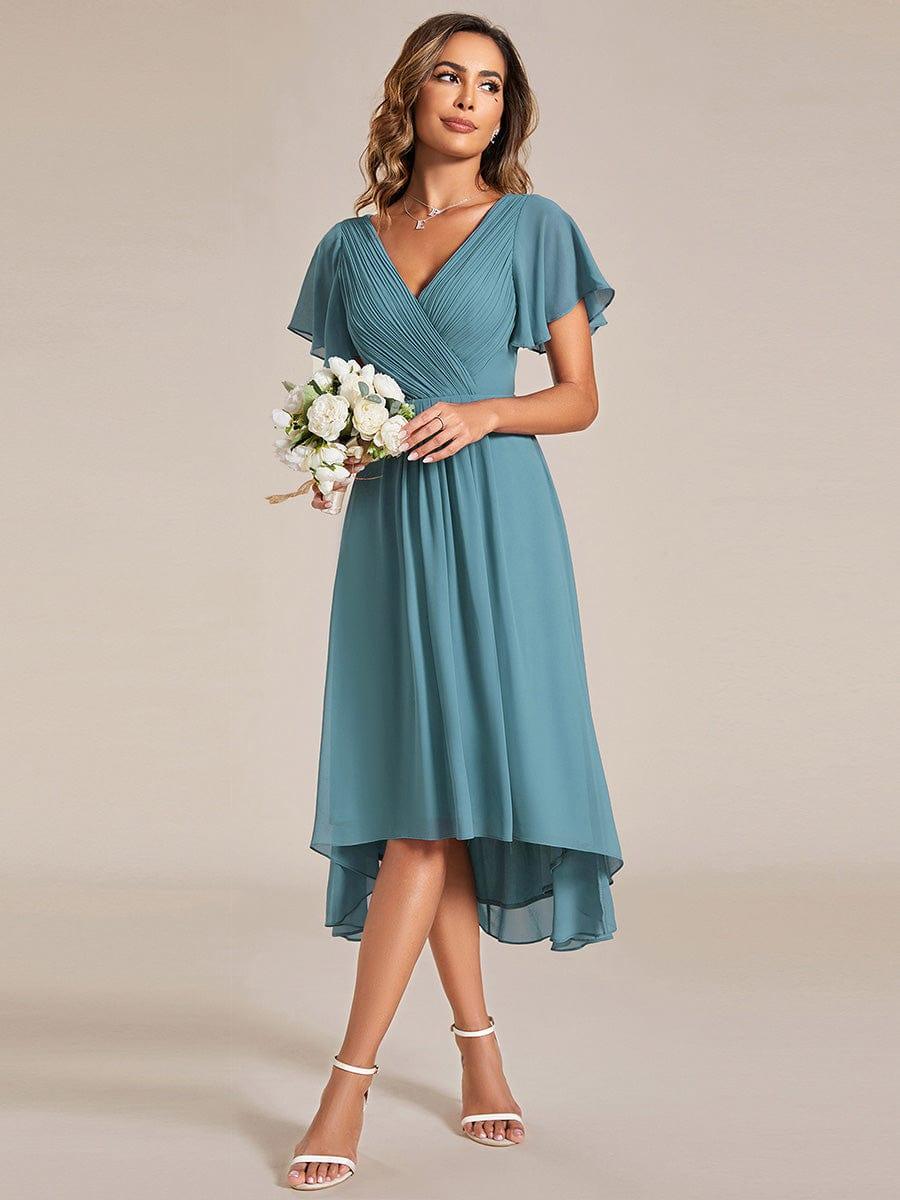 Chiffon High-Low Wedding Guest Dress for Women | A-Line Silhouette