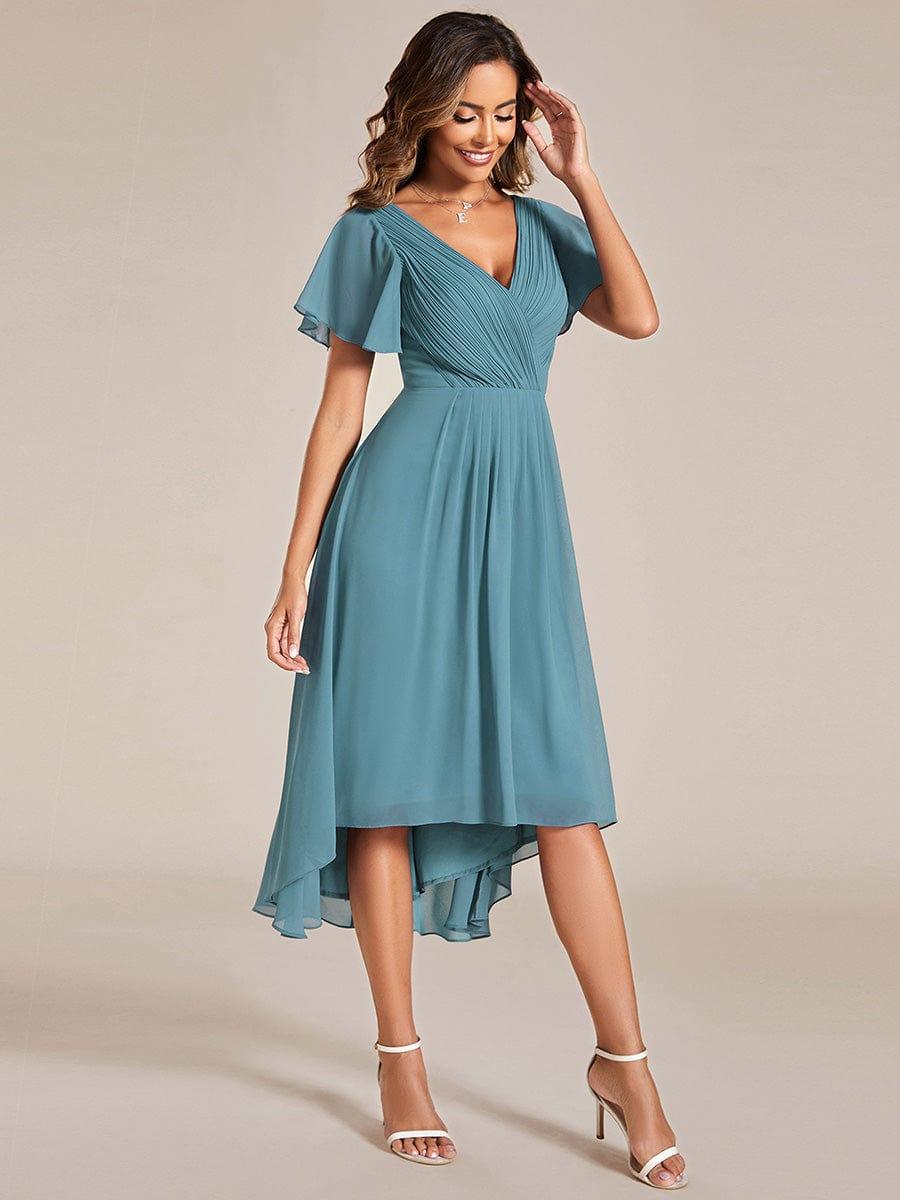 Chiffon High-Low Wedding Guest Dress for Women | A-Line Silhouette