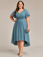 Chiffon High-Low Wedding Guest Dress for Women | A-Line Silhouette