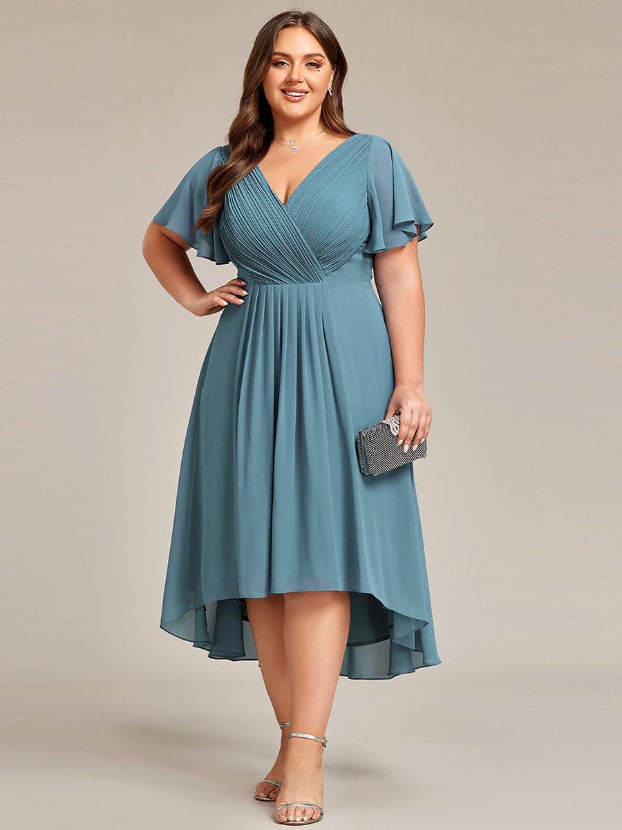 Chiffon High-Low Wedding Guest Dress for Women | A-Line Silhouette