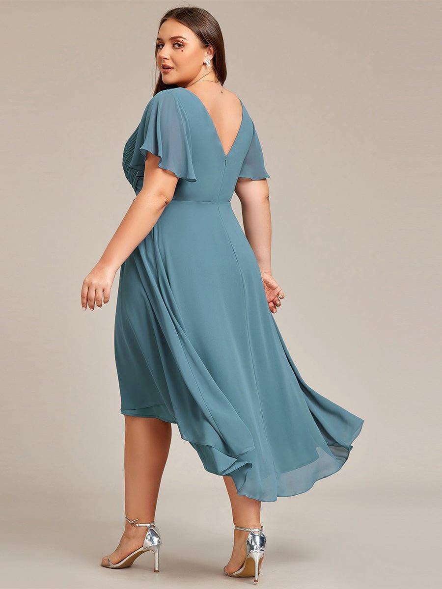 Chiffon High-Low Wedding Guest Dress for Women | A-Line Silhouette