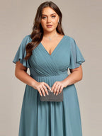 Chiffon High-Low Wedding Guest Dress for Women | A-Line Silhouette