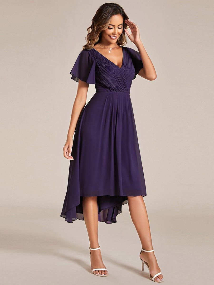 Chiffon High-Low Wedding Guest Dress for Women | A-Line Silhouette