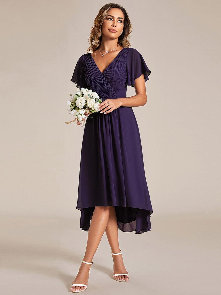 Chiffon High-Low Wedding Guest Dress for Women | A-Line Silhouette