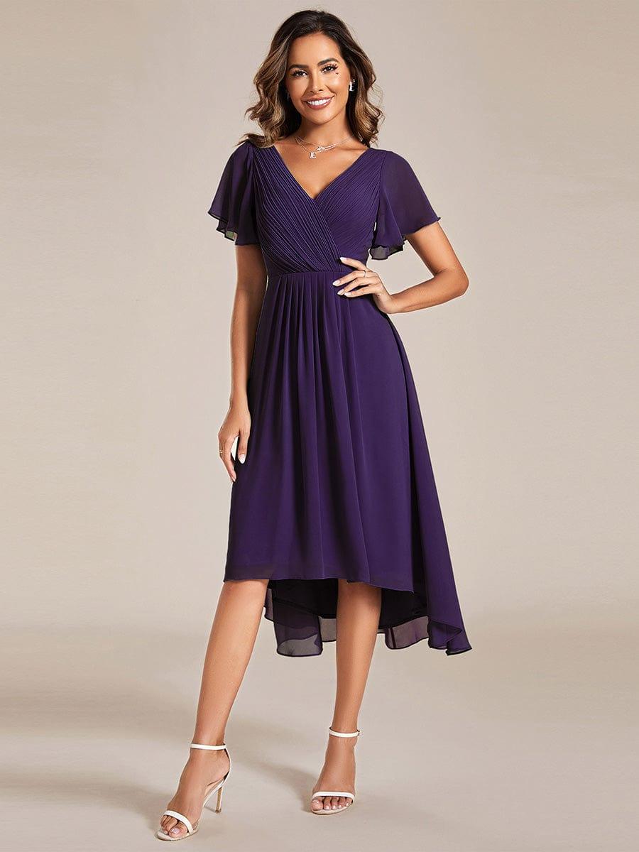 Chiffon High-Low Wedding Guest Dress for Women | A-Line Silhouette
