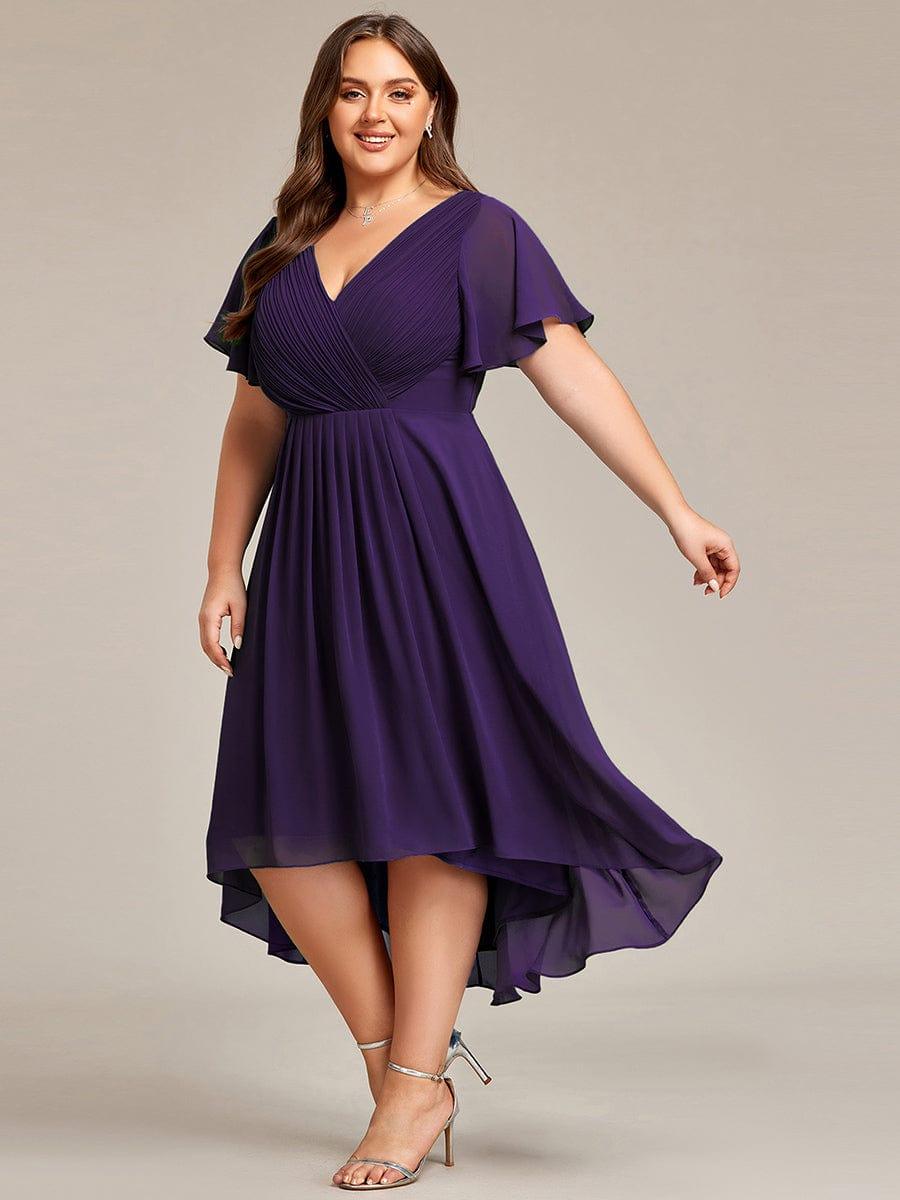 Chiffon High-Low Wedding Guest Dress for Women | A-Line Silhouette